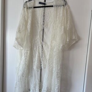 Elegant Sheer Lace Kimono Robe